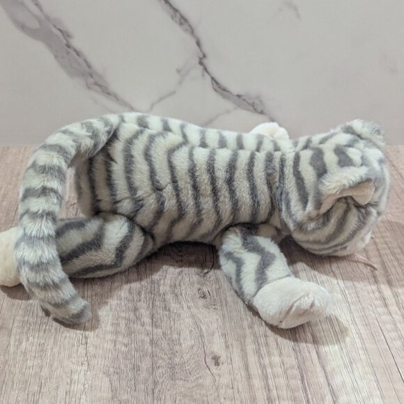 Ty Beanie Buddy SILVER the Cat Gray Striped Tabby Plush Stuffed Animal 1999 - Picture 7 of 9